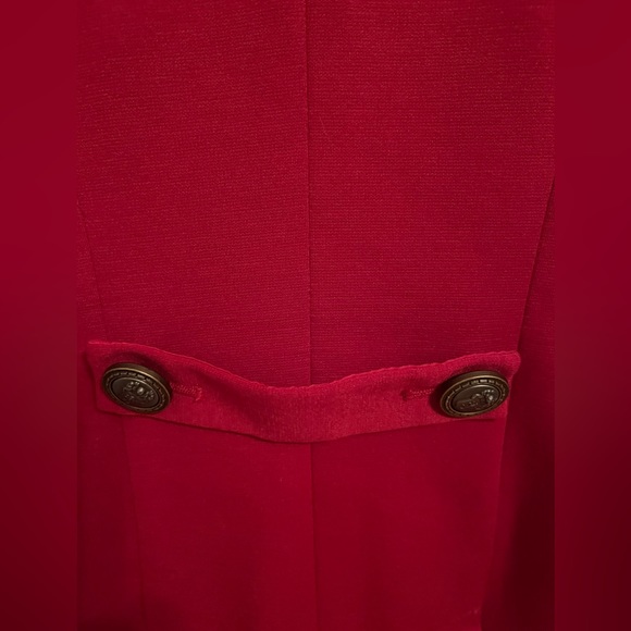 Cass Women’s Red Blazer with Black Suede Elbow Detail si3 Large Minimalist - Picture 9 of 15